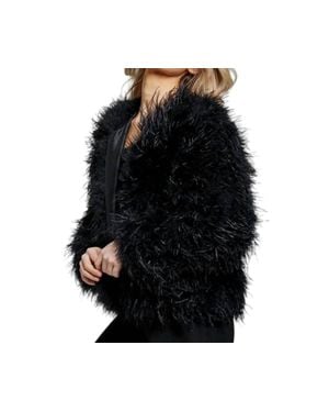 Jovani Ostrich Feather Jacket - Black