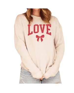 Oat Collective Love Bow Graphic Sweatshirt - Pink
