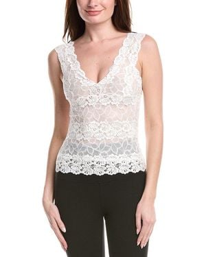 Natori Rose Parfait Allover Lace Silk Tank - White