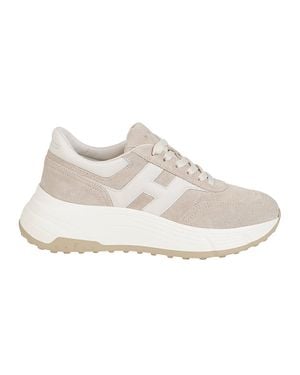 Hogan H669 Calf Leather Lace Up Sneakers - White