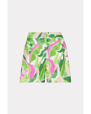 MILLY Painted Bloom Linen Short - Green