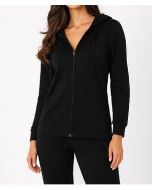 French Kyss Zip Up Hoodie Jacket - Black