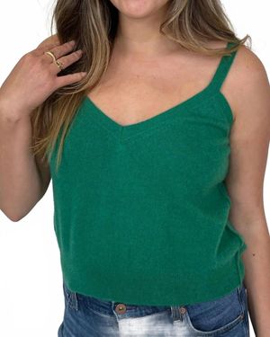 Rose & Crown V-Neck Tank Top - Green