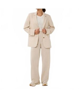 EsQualo Oversized Linen Blazer - Natural