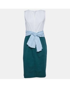 Paule Ka Cotton Sleeveless Short Dress - Blue