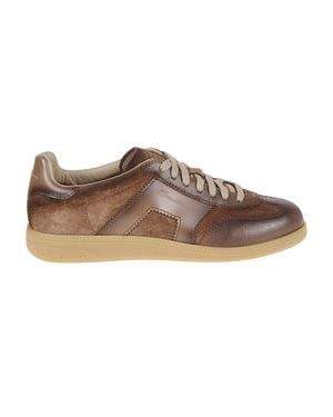 Santoni Dbs Oly Low-Top Calf Leather Sneakers - Brown