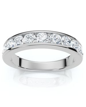 Pompeii3 1Ct Channel Set Diamond Wedding Ring 14K Or Platinum Lab Grown Ef/Vs - Metallic