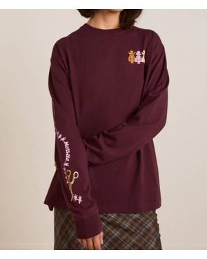 Damson Madder Paper Cut Gals Tee - Purple