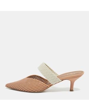 Malone Souliers Cream Fabric And Leather Maisie Mules - Natural