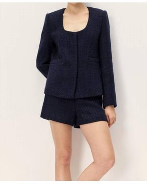 Elodie Bruno Eira Tweed Jacket - Blue