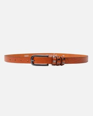 Amsterdam Heritage Kai Skinny Studded Belt - White