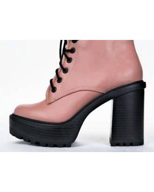 Mars Sky Shoes Bamboo Chunky Heel Boot - Black