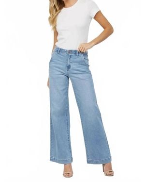 mica denim Avril High Rise Wide Leg Jeans - Blue