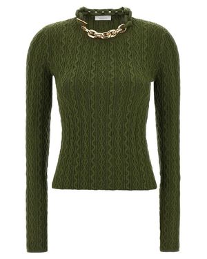 Rabanne Ribbed Wool-Cashmere Blend Sweater - Green