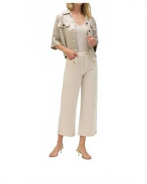 Joseph Ribkoff Mid-Rise Wide-Leg Pants - Natural