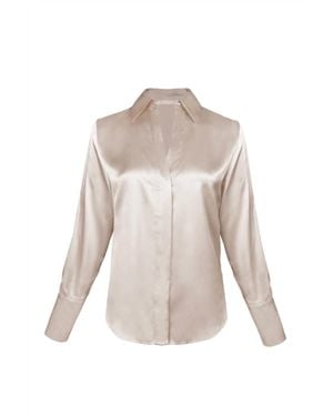 Gold Hawk Runway Silk Shirt - Natural