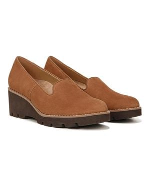 Vionic Willa Flat Suede Wedge Heel Comfort Shoes Hawk1206 - Brown