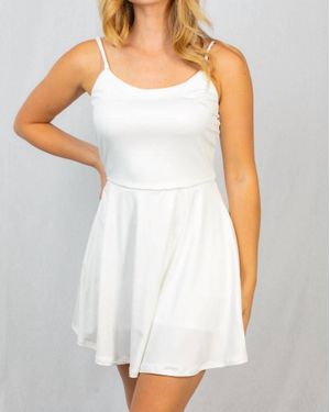 White Birch Spaghetti Strap Dress With Shorts - White