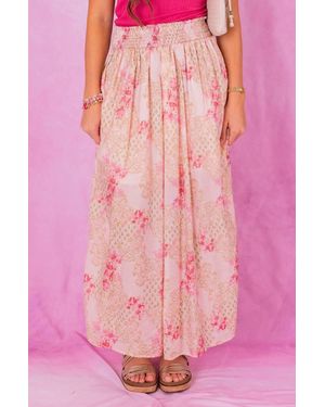 In February Smocked Maxi Skirt - Pink