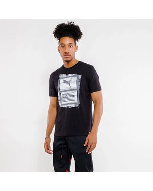 PUMA X Tmc Hussle T-Shirt Graphic Print Short Sleeve Jzz356 - Blue
