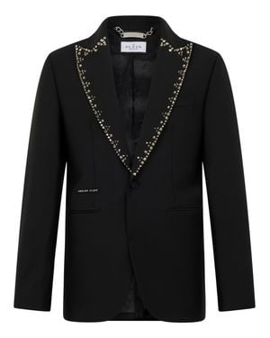 Philipp Plein Blazer Lord Fit Lapel Studs - Black