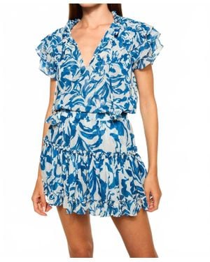 MISA Los Angles Marion Mini Skirt - Blue