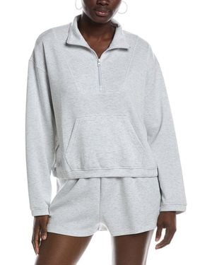 Vintage Havana Cloud Fleece Quarter Zip Pullover - Gray