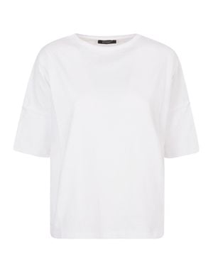 Aragona Boxy Maxi T-Shirt With Short Sleeves - White
