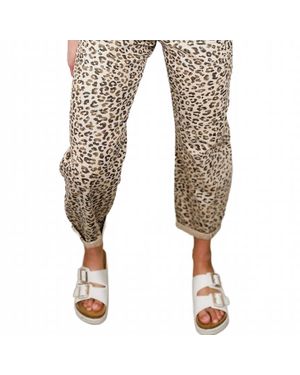 Risen Iris High-Rise Barrel Leg Cropped Jeans - Natural