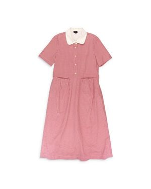 CALLIPYGIAN Gingham Pocket Sun Dress - Pink