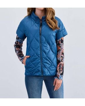 Fdj Short-Sleeve Mixed Media Jacket - Blue