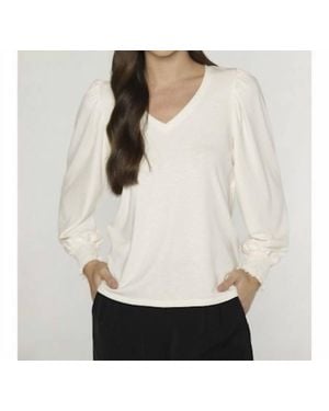 Matty M Katy V Neck Top - White