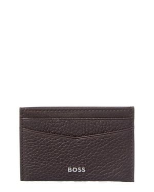 BOSS New Crosstown Leather Card Holder - Gray