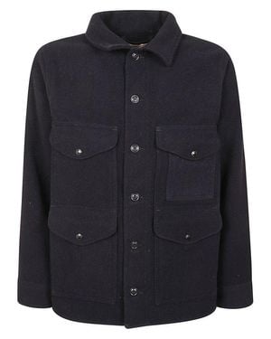 Filson Mackinaw Cruiser Field Jacket With Pointed Collar And Four Patch Pockets - Black