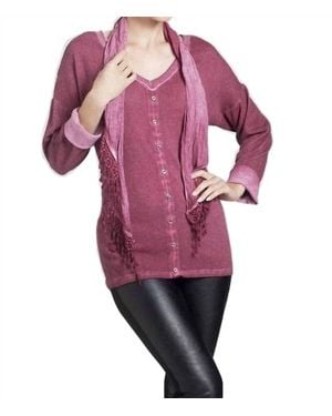 Angel Front-To-Back Top W/ Scarf - Purple