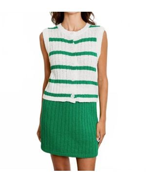 Design History Stripe Sleeveless Top - Green