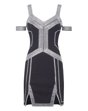 Philipp Plein Short Dress Geometric - Gray