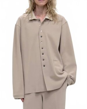Birrot Lay2 Rib Collared Shirt - Natural