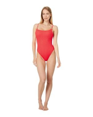 Lilly Pulitzer Alizee Swimsuit Mizner Ribbed One-Piece Gbo3036 - Red