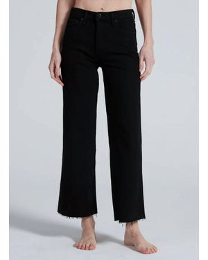 ASKK NY Crop Slim Wide Leg Jeans - Black