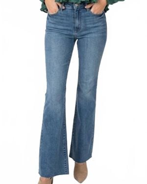 Just Black Denim High Rise Scissor Cut Flare Jeans - Blue