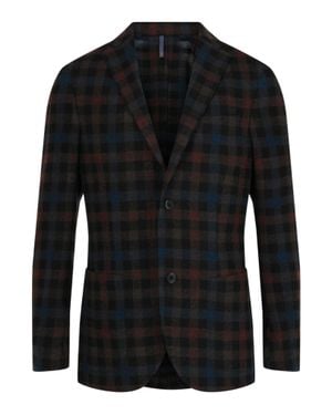 Slowear Montedoro Slim-Fit Plaid Blazer - Black