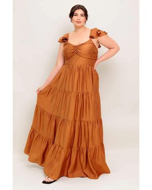 TRUEDAMES Summer Milk Rust Woven Maxi Dress - Orange