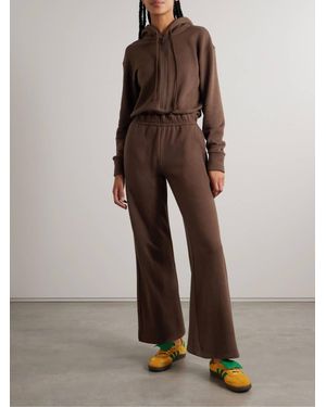 Rivet Utility Manifester Jersey Hooded Jumpsuit - Brown