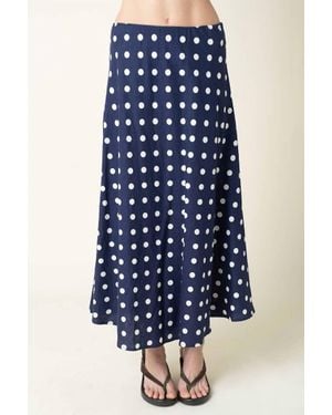 Olivaceous Marisa Polka Dot Maxi Skirt - Blue