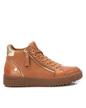 Xti Carmela Collectionwwomen's Leather High Top Sneakers By - Brown