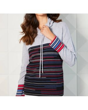 French Kyss Drawstring Cowl Neck Top - Blue