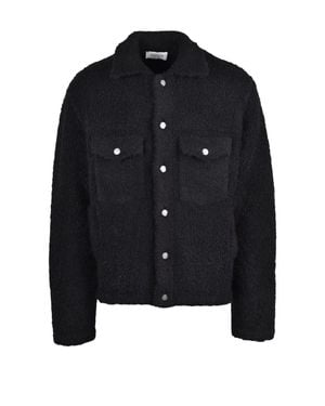 Laneus Bouclé Button-Up Jacket - Black