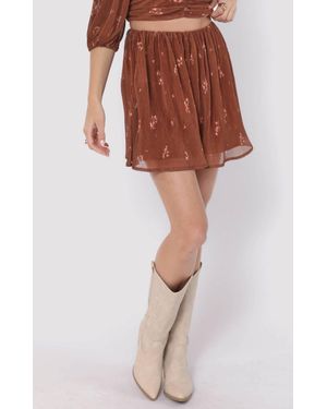 Sadie & Sage Last Dance Mini Skirt - Brown
