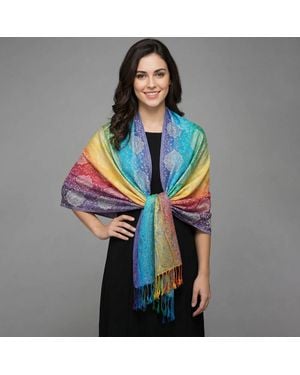 TRUEDAMES Ornate Paisley Pattern Pashmina Shawl Scarf - Pink